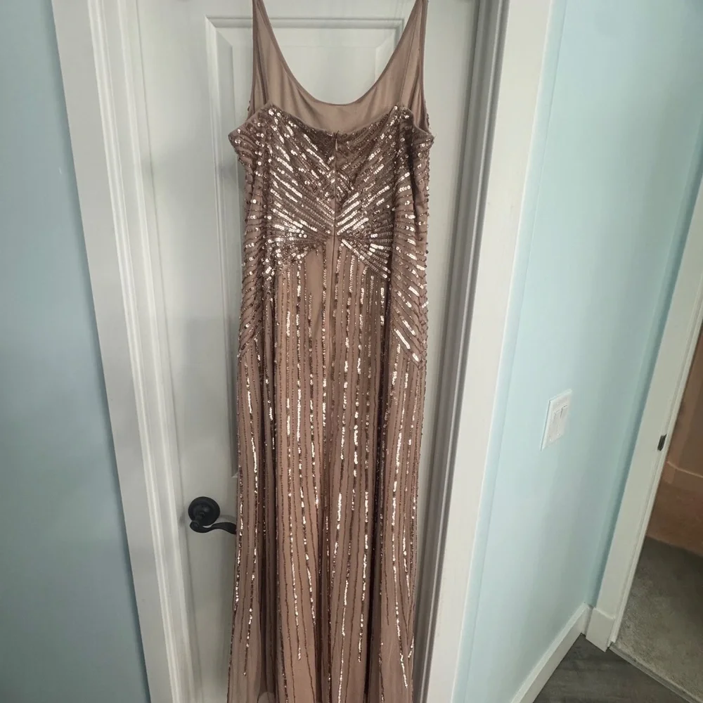 Adrianna Papell Size 14 Rose/blush sequins - Picture 7 of 10